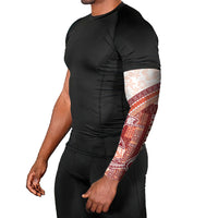 Samoa Mamanu Siapo Crimson Arm Sleeves Tatau Malie