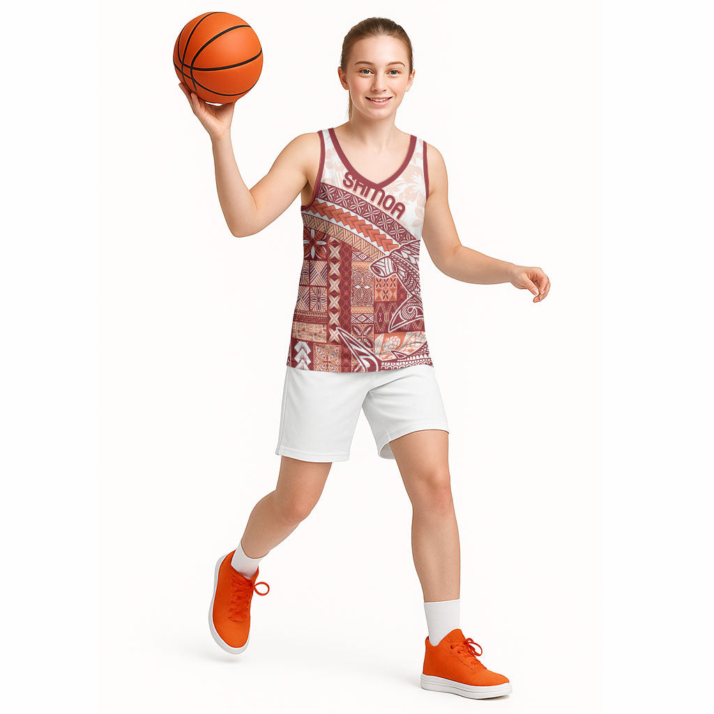 Samoa Mamanu Siapo Crimson Basketball Jersey Tatau Malie
