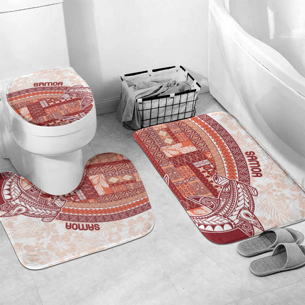 Samoa Mamanu Siapo Crimson Bathroom Set Tatau Malie