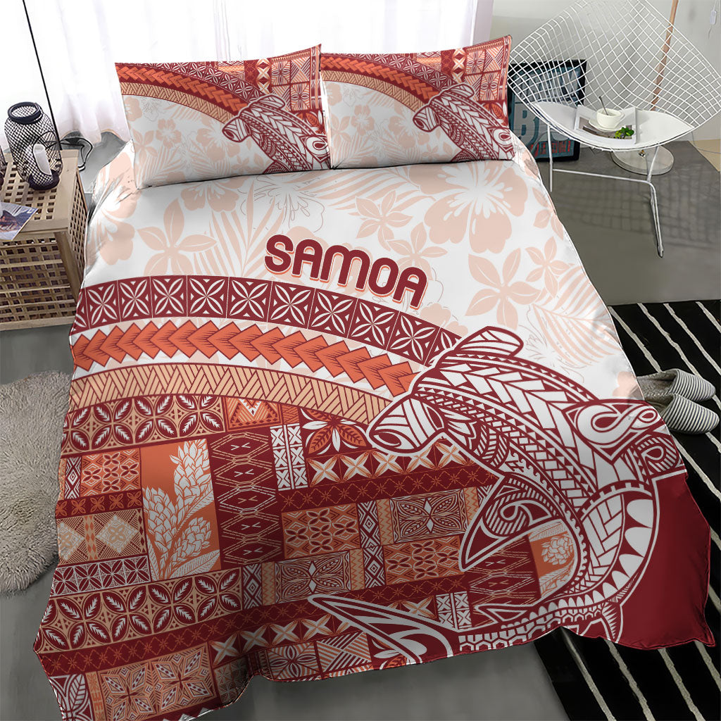 Samoa Mamanu Siapo Crimson Bedding Set Tatau Malie