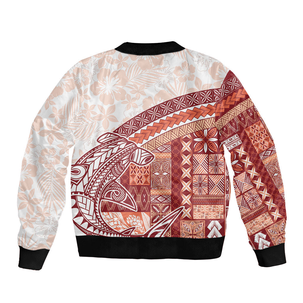 Samoa Mamanu Siapo Crimson Bomber Jacket Tatau Malie