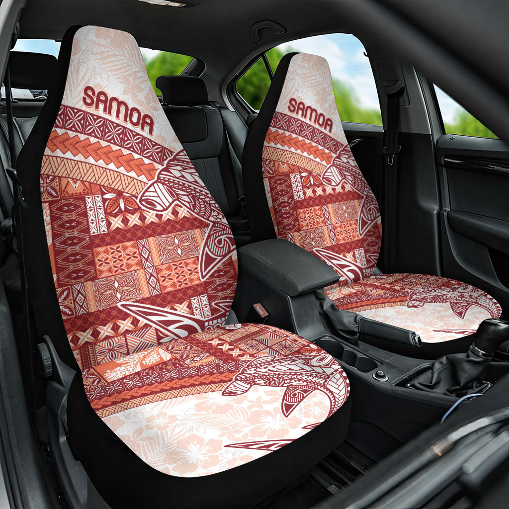 Samoa Mamanu Siapo Crimson Car Seat Cover Tatau Malie