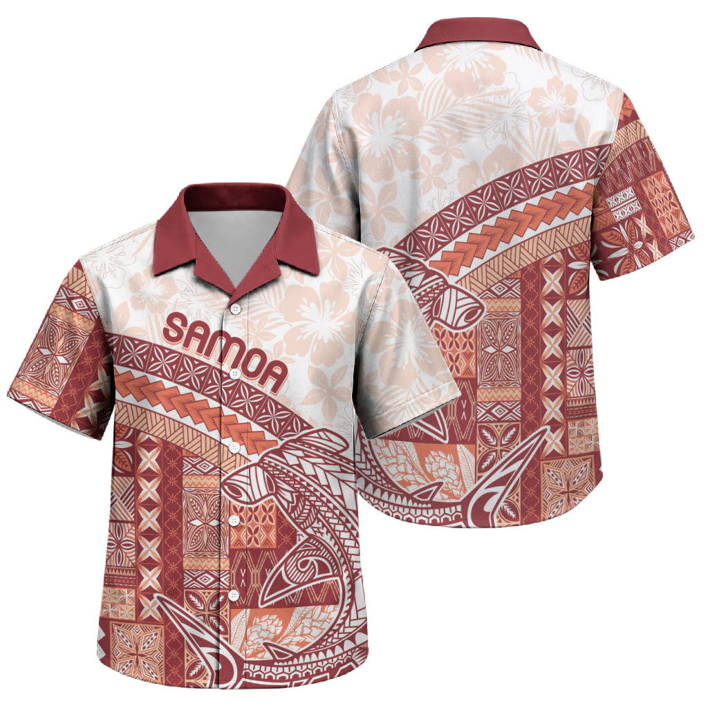 Samoa Mamanu Siapo Crimson Family Matching Mermaid Dress and Hawaiian Shirt Tatau Malie