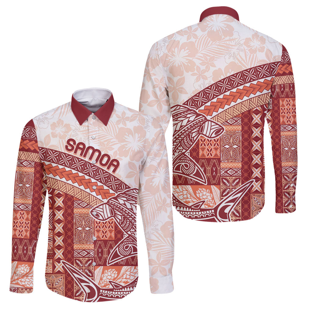 Samoa Mamanu Siapo Crimson Family Matching Tank Maxi Dress and Hawaiian Shirt Tatau Malie