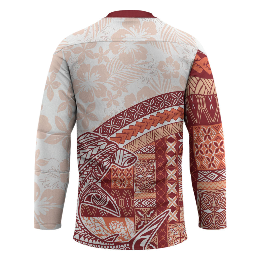 Samoa Mamanu Siapo Crimson Hockey Jersey Tatau Malie