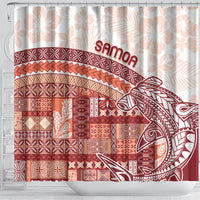 Samoa Mamanu Siapo Crimson Shower Curtain Tatau Malie