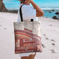 Samoa Mamanu Siapo Crimson Tote Bag Tatau Malie