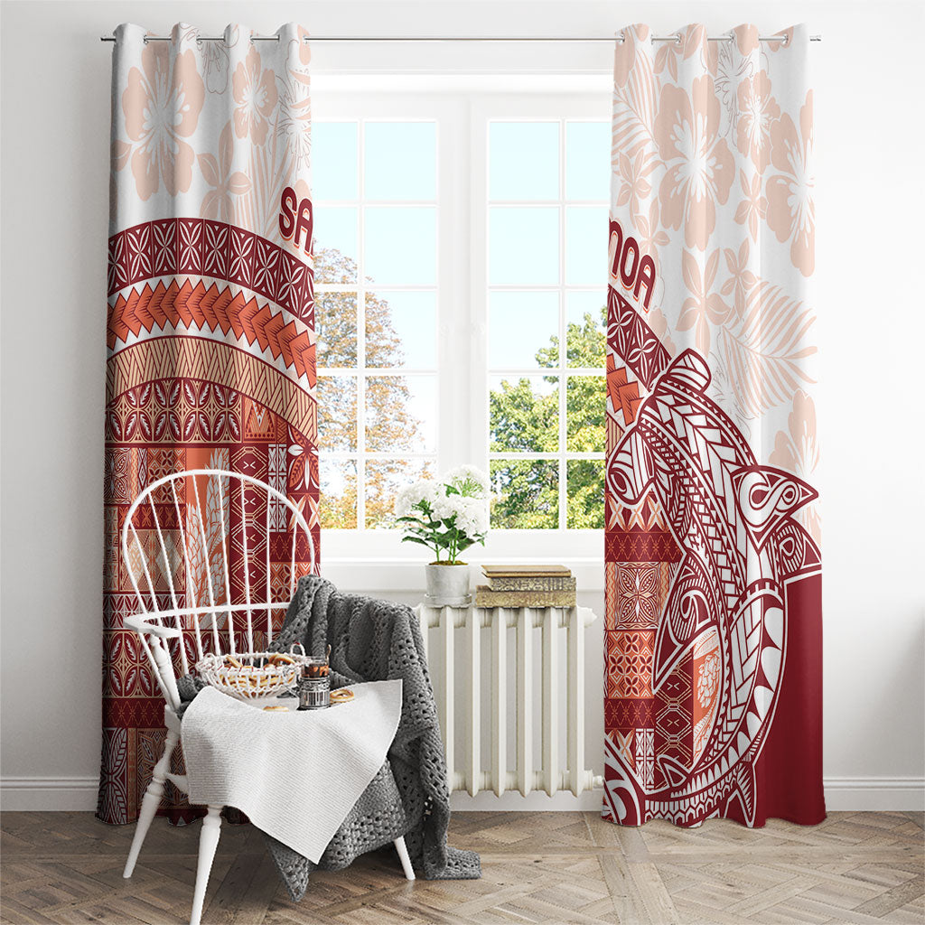 Samoa Mamanu Siapo Crimson Window Curtain Tatau Malie