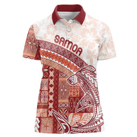 Samoa Mamanu Siapo Crimson Women Polo Shirt Tatau Malie