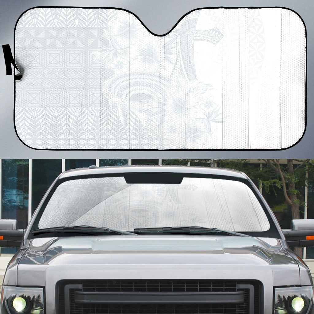 Tonga Ngatu Kupesi White Sunday Fakame Auto Sun Shade Koe Otua Mo Tonga Ko Hoku Tofia