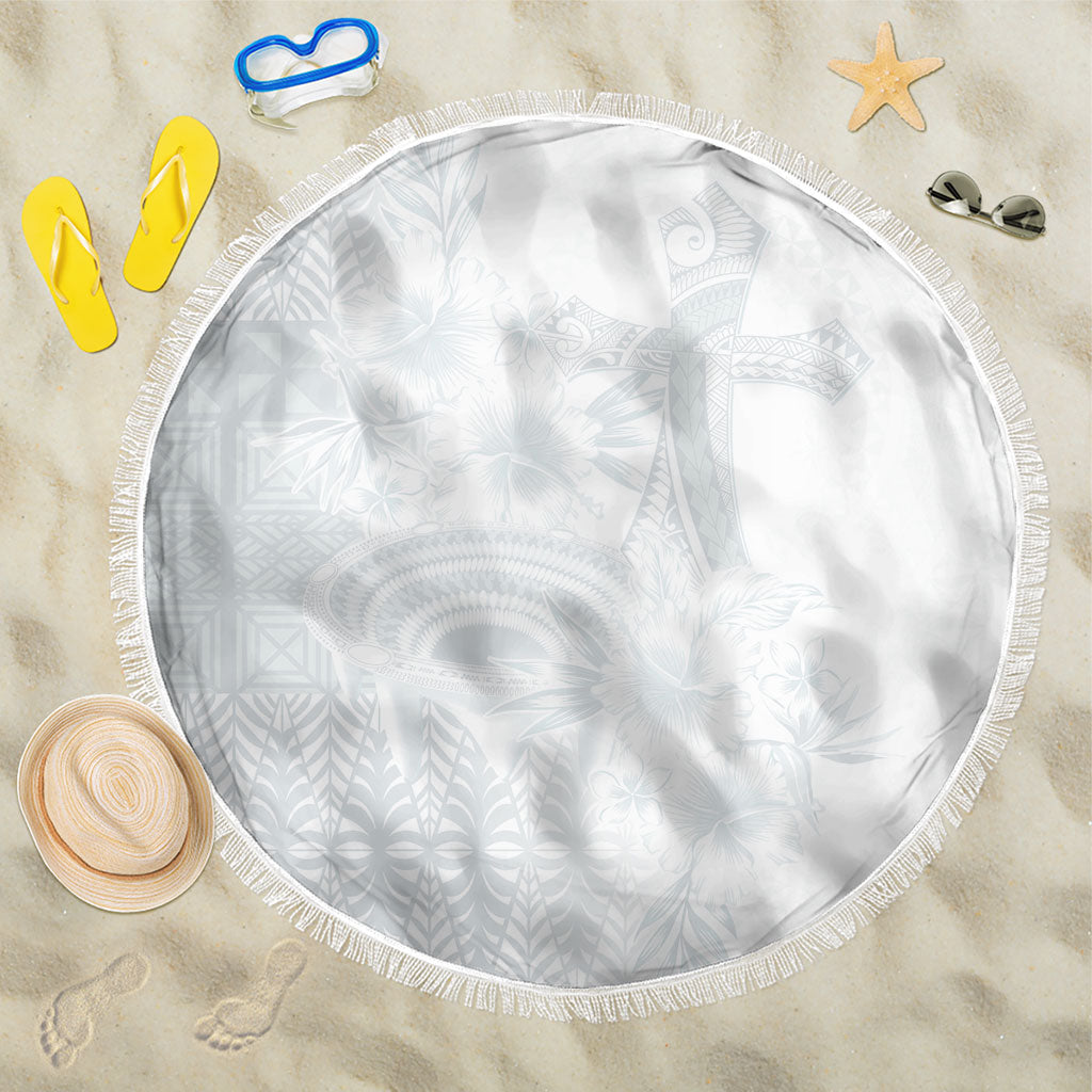 Tonga Ngatu Kupesi White Sunday Fakame Beach Blanket Koe Otua Mo Tonga Ko Hoku Tofia