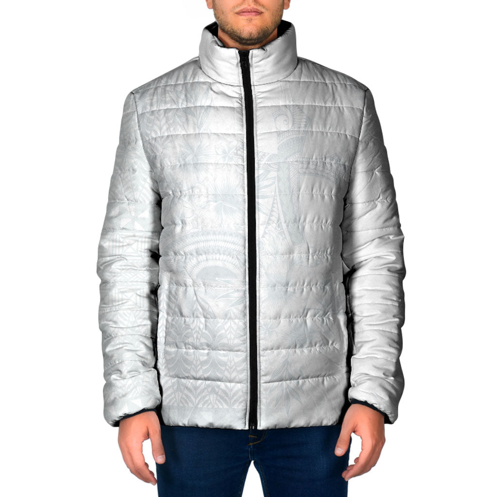 Tonga Ngatu Kupesi White Sunday Fakame Padded Jacket Koe Otua Mo Tonga Ko Hoku Tofia