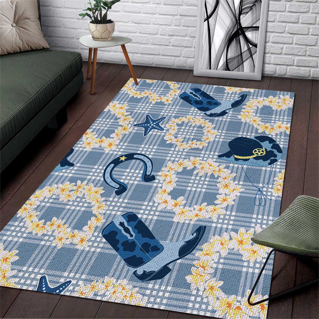 Aloha Hawaii Paniolo Jeans Palaka Area Rug Coastal Rodeo - Polynesian Pride