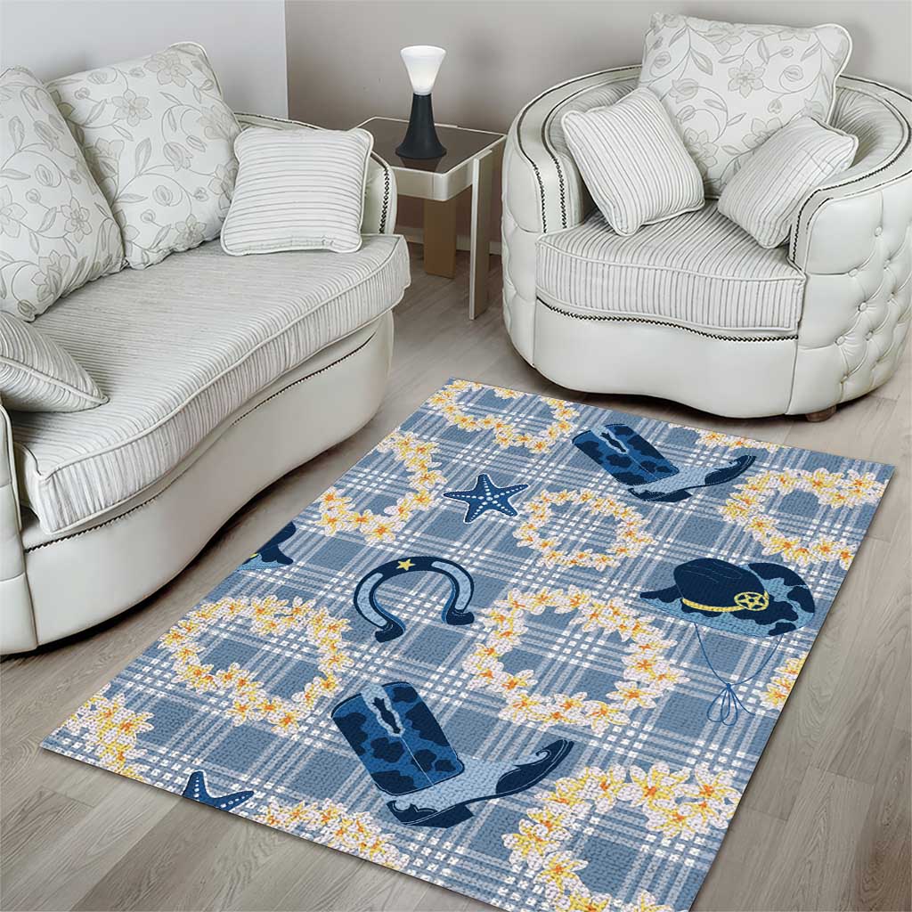 Aloha Hawaii Paniolo Jeans Palaka Area Rug Coastal Rodeo - Polynesian Pride