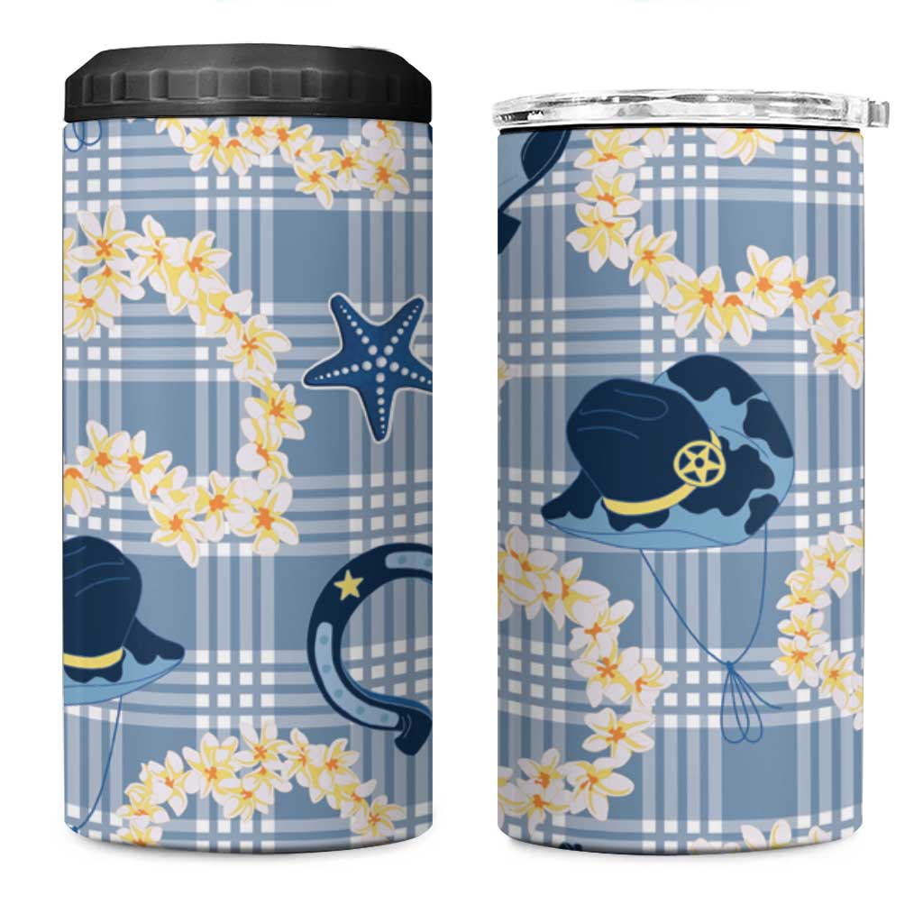 Aloha Hawaii Paniolo Jeans Palaka 4 in 1 Can Cooler Tumbler Coastal Rodeo - Polynesian Pride