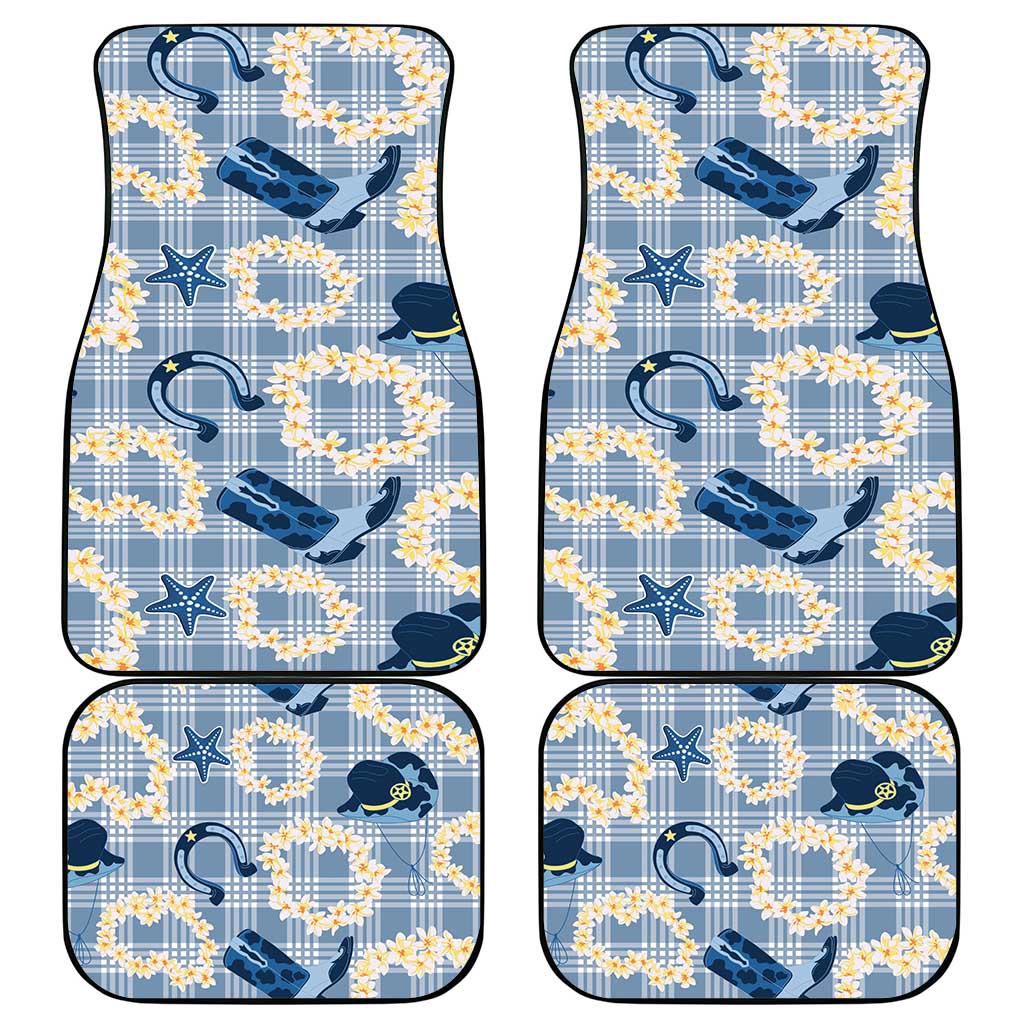 Aloha Hawaii Paniolo Jeans Palaka Car Mats Coastal Rodeo - Polynesian Pride
