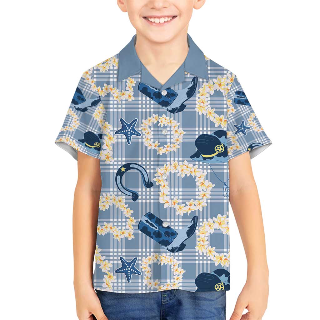 Aloha Hawaii Paniolo Jeans Palaka Family Matching Puletasi and Hawaiian Shirt Coastal Rodeo - Polynesian Pride