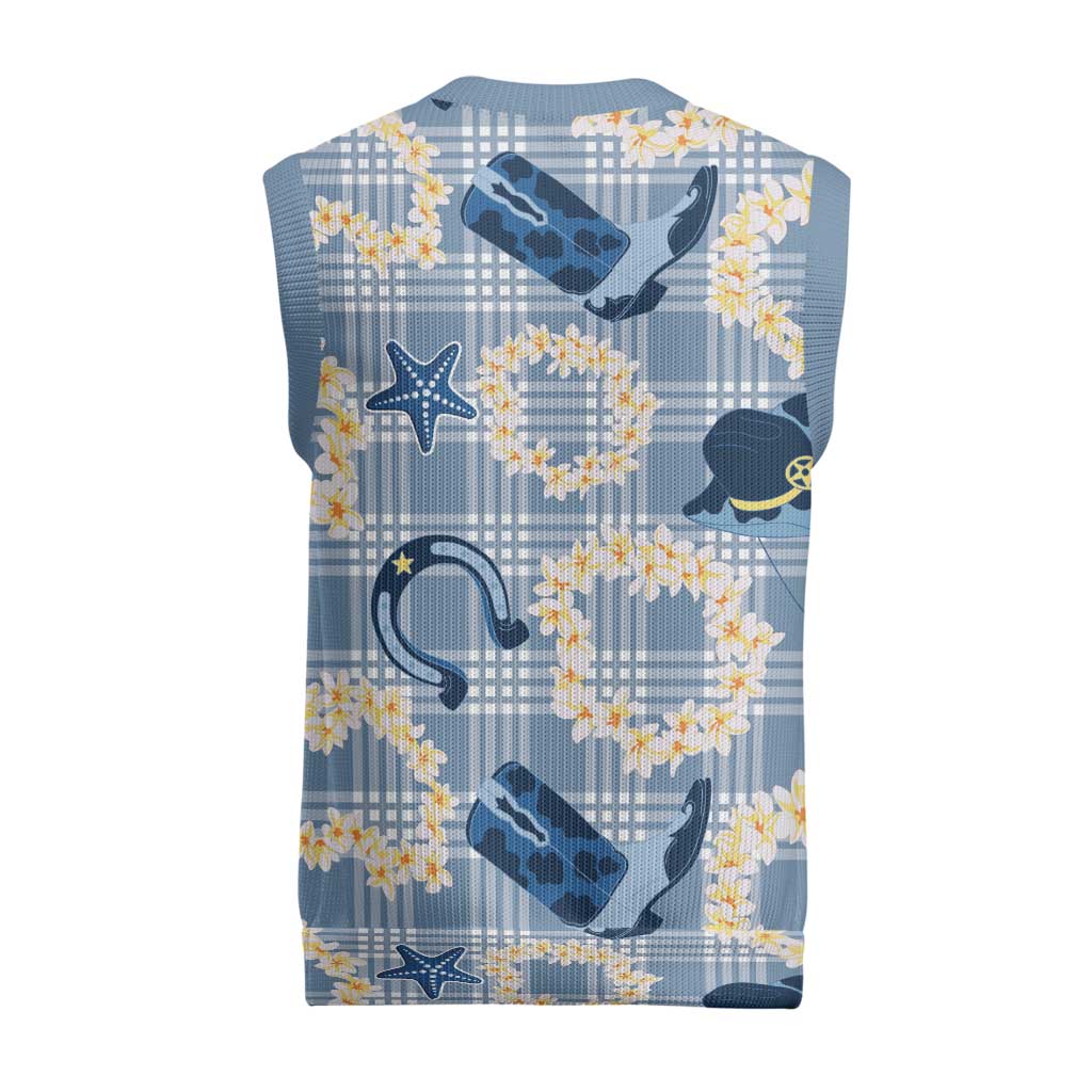 Aloha Hawaii Paniolo Jeans Palaka Christmas Knitted V-Neck Vest Coastal Rodeo - Polynesian Pride