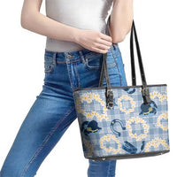 Aloha Hawaii Paniolo Jeans Palaka Leather Tote Bag Coastal Rodeo - Polynesian Pride