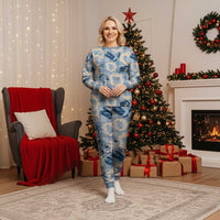 Aloha Hawaii Paniolo Jeans Palaka Christmas Pajama Set Coastal Rodeo LT7 Women Pastel Blue - Polynesian Pride
