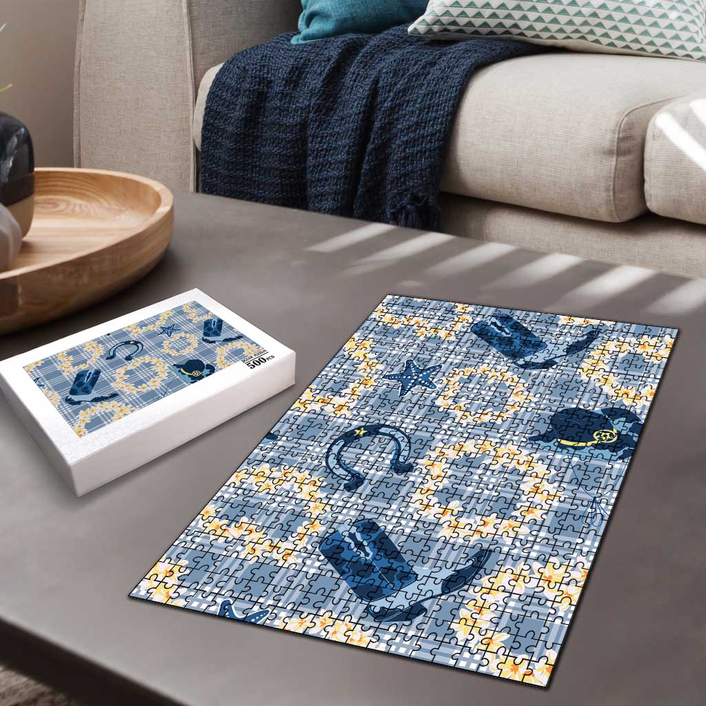 Aloha Hawaii Paniolo Jeans Palaka Puzzle Coastal Rodeo - Polynesian Pride