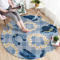 Aloha Hawaii Paniolo Jeans Palaka Round Carpet Coastal Rodeo - Polynesian Pride