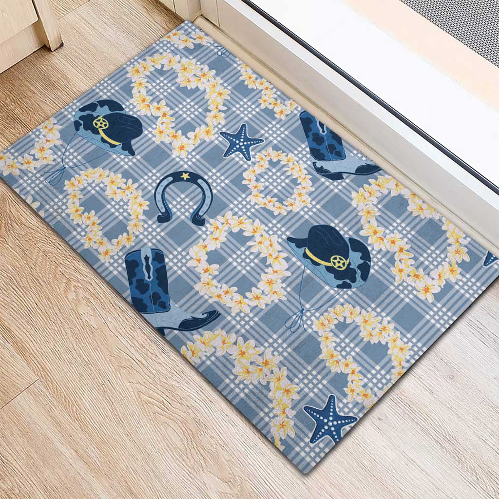 Aloha Hawaii Paniolo Jeans Palaka Rubber Doormat Coastal Rodeo - Polynesian Pride