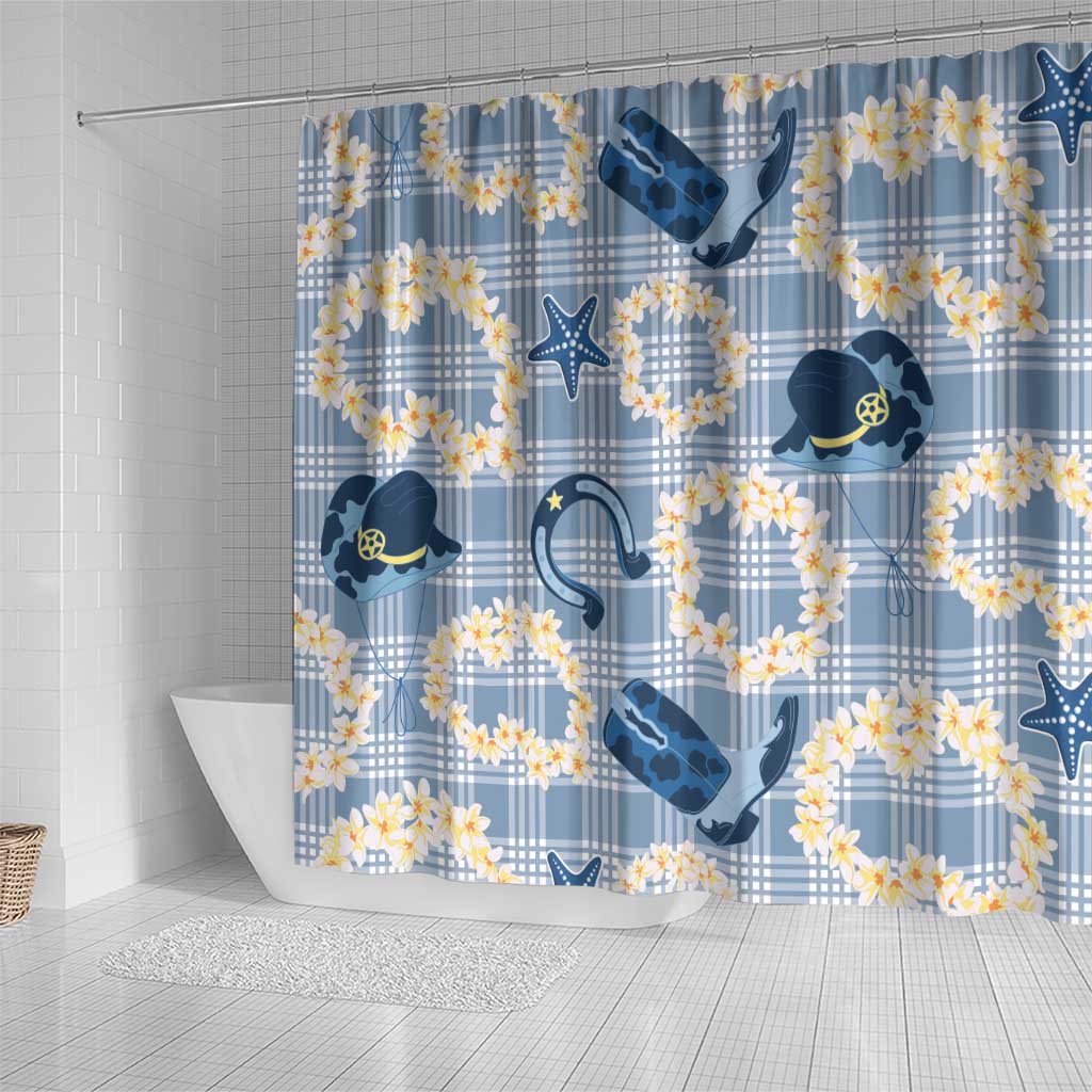 Aloha Hawaii Paniolo Jeans Palaka Shower Curtain Coastal Rodeo - Polynesian Pride