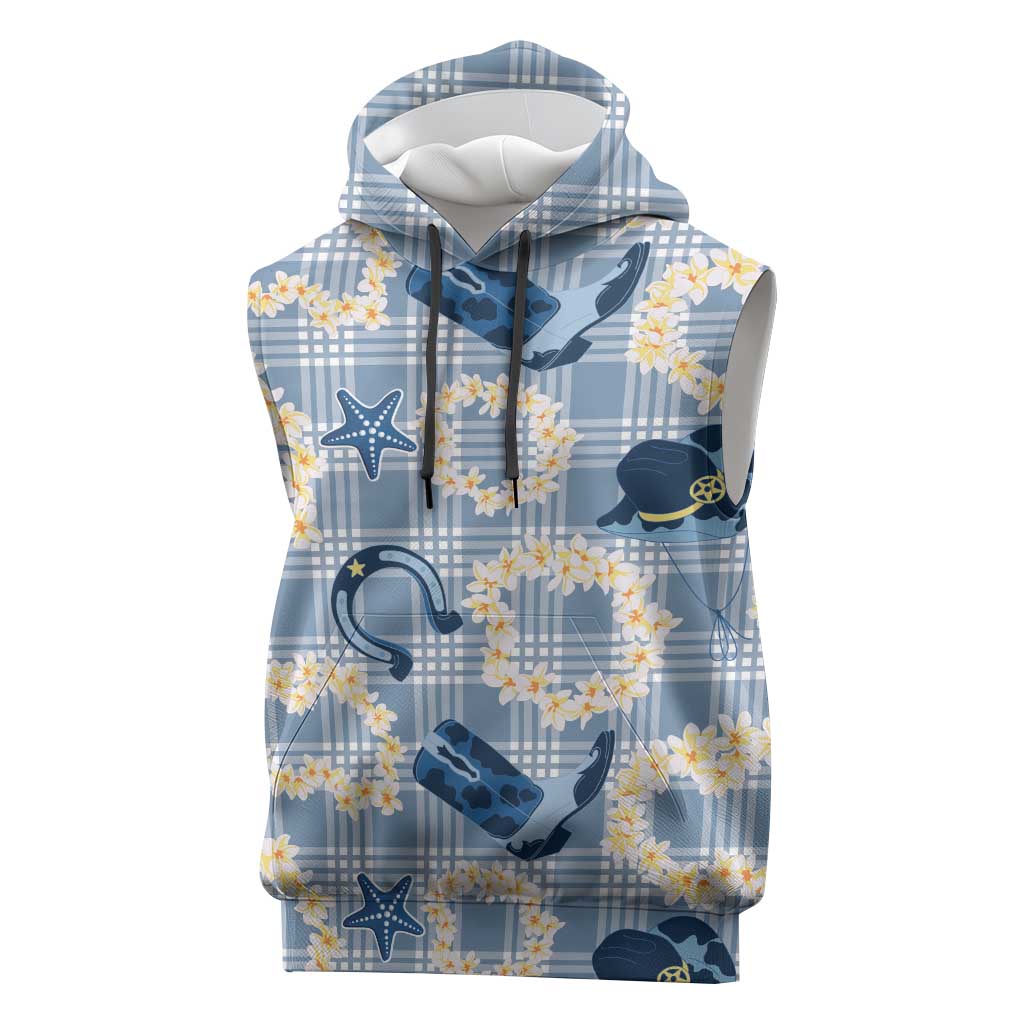 Aloha Hawaii Paniolo Jeans Palaka Sleeveless Hoodie Coastal Rodeo - Polynesian Pride