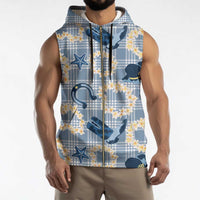 Aloha Hawaii Paniolo Jeans Palaka Sleeveless Zip Hoodie Coastal Rodeo - Polynesian Pride