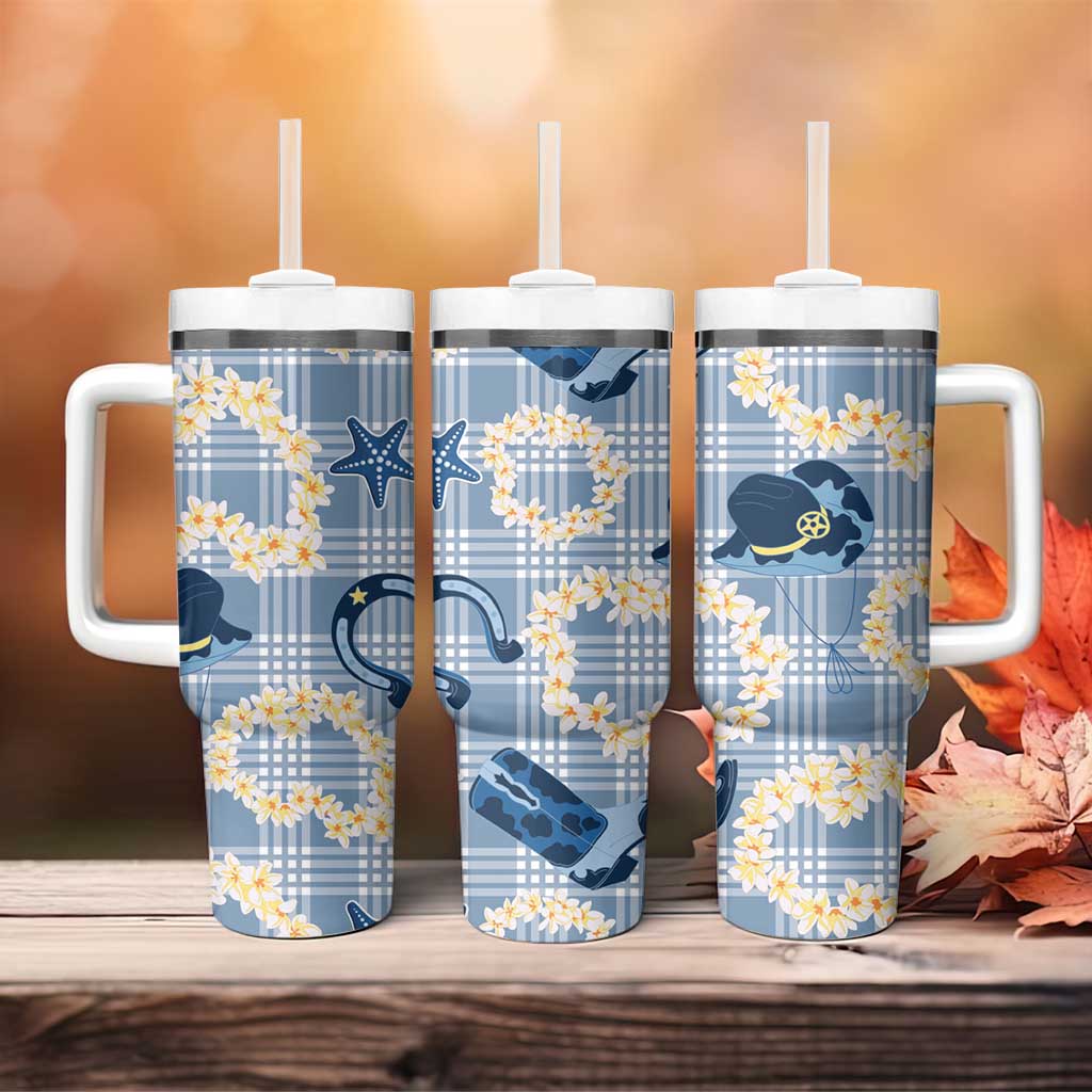 Aloha Hawaii Paniolo Jeans Palaka Tumbler With Handle Coastal Rodeo - Polynesian Pride