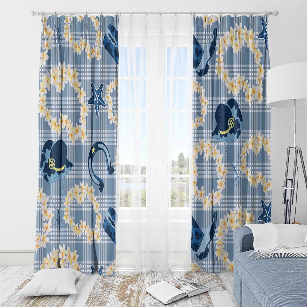 Aloha Hawaii Paniolo Jeans Palaka Window Curtain Coastal Rodeo - Polynesian Pride