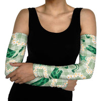 Aloha Hawaii Paniolo Mint Palaka Arm Sleeves Coastal Rodeo - Polynesian Pride