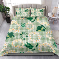 Aloha Hawaii Paniolo Mint Palaka Bedding Set Coastal Rodeo - Polynesian Pride