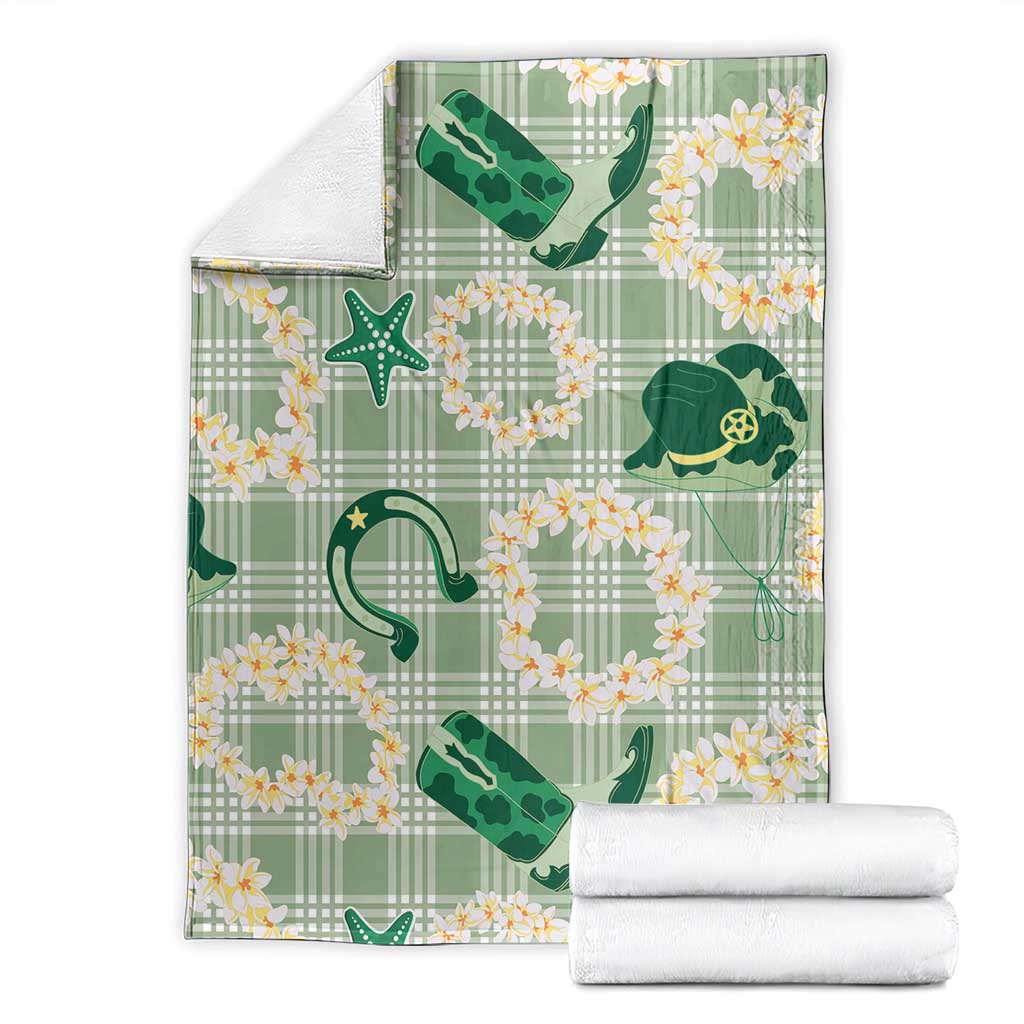 Aloha Hawaii Paniolo Mint Palaka Blanket Coastal Rodeo - Polynesian Pride