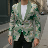 Aloha Hawaii Paniolo Mint Palaka Blazer Coastal Rodeo - Polynesian Pride