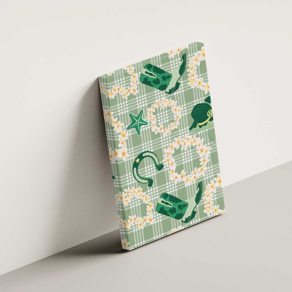 Aloha Hawaii Paniolo Mint Palaka Canvas Wall Art Coastal Rodeo - Polynesian Pride