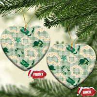 Aloha Hawaii Paniolo Mint Palaka Ceramic Ornament Coastal Rodeo - Polynesian Pride