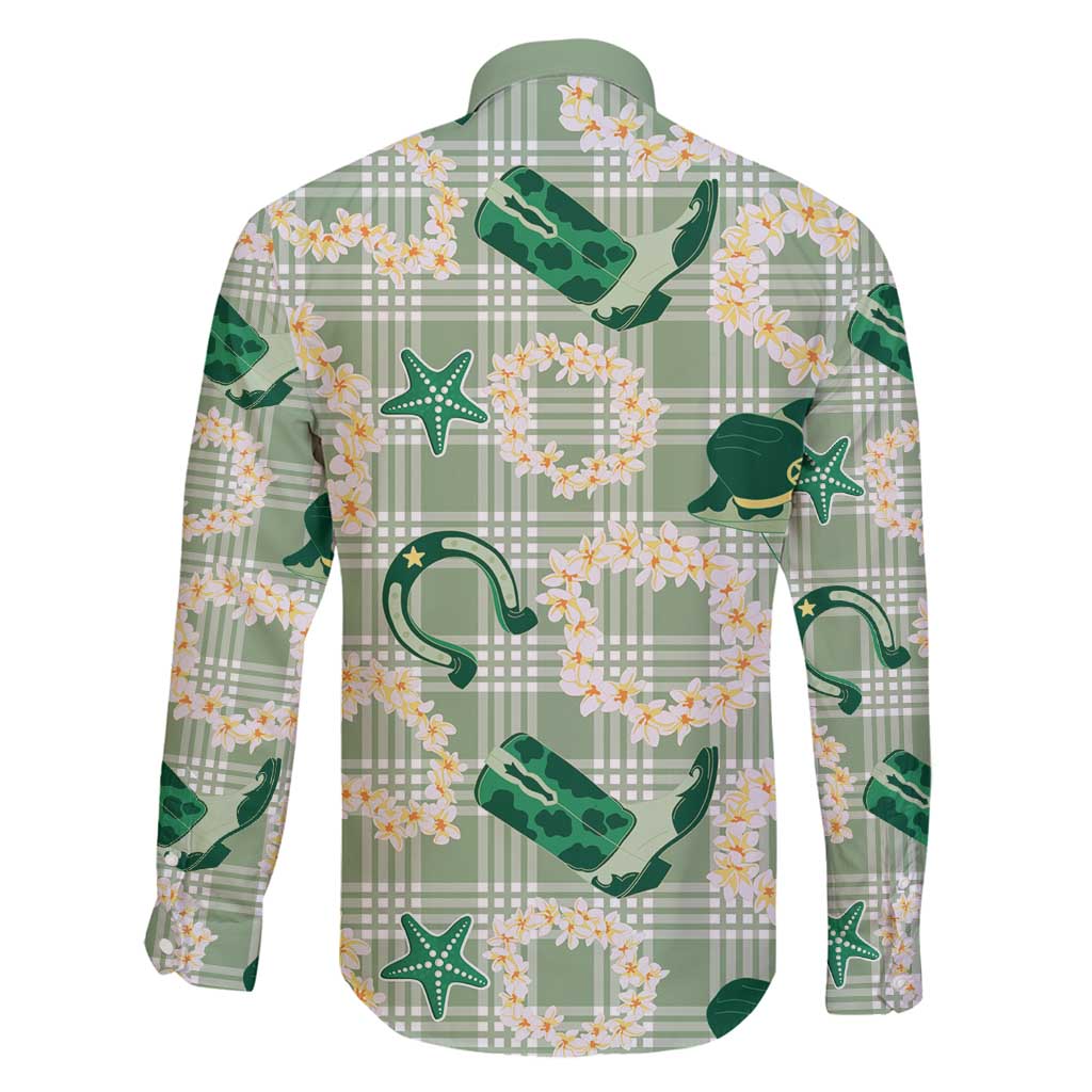 Aloha Hawaii Paniolo Mint Palaka Family Matching Puletasi and Hawaiian Shirt Coastal Rodeo - Polynesian Pride