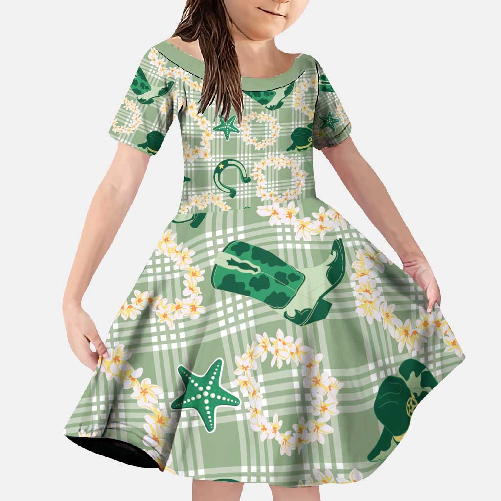 Aloha Hawaii Paniolo Mint Palaka Family Matching Summer Maxi Dress and Hawaiian Shirt Coastal Rodeo - Polynesian Pride