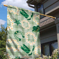 Aloha Hawaii Paniolo Mint Palaka Garden Flag Coastal Rodeo - Polynesian Pride