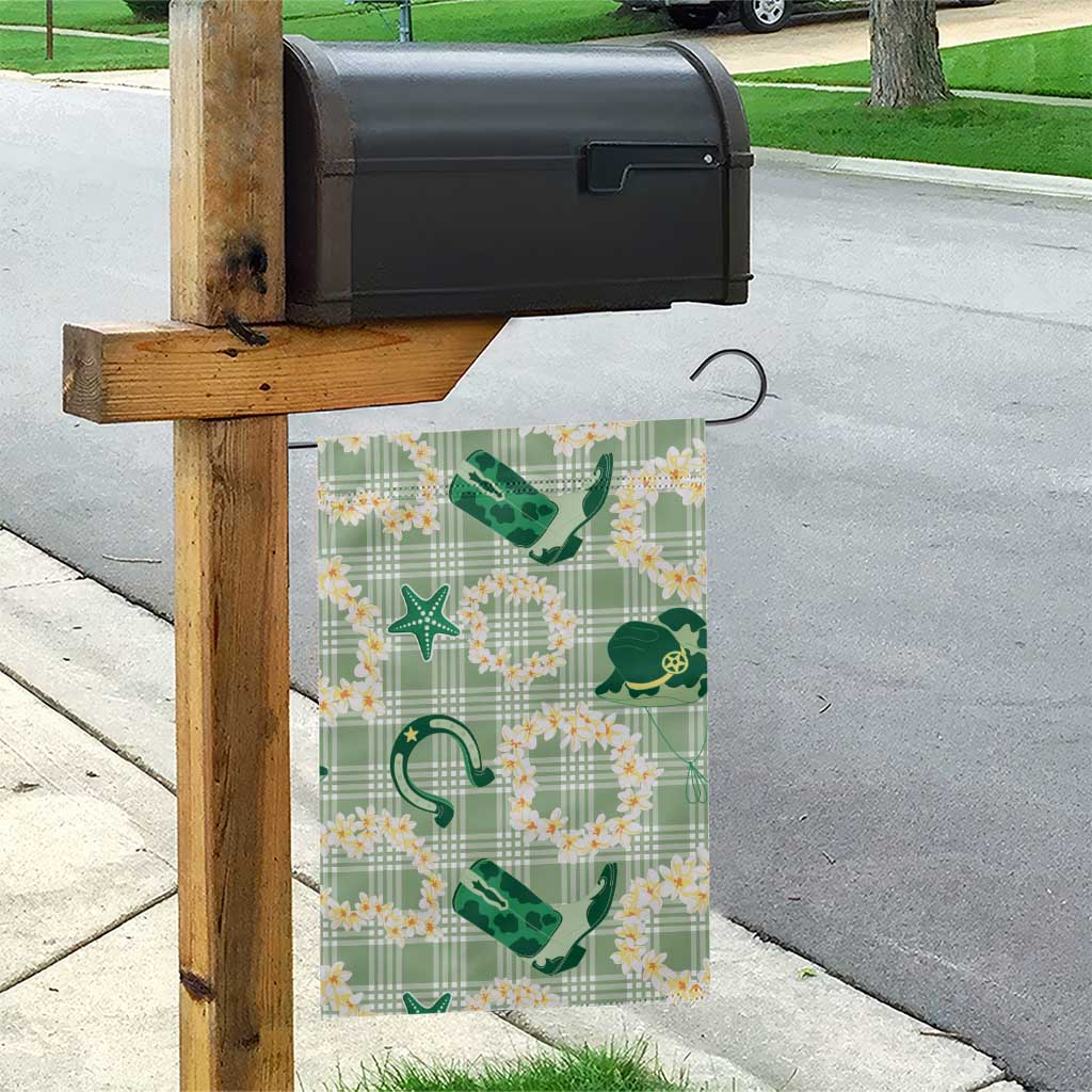 Aloha Hawaii Paniolo Mint Palaka Garden Flag Coastal Rodeo - Polynesian Pride