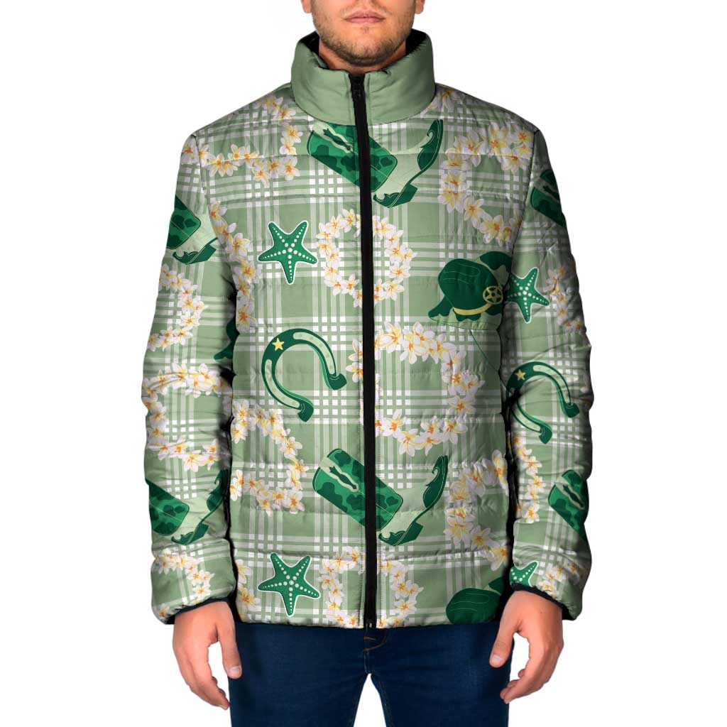 Aloha Hawaii Paniolo Mint Palaka Padded Jacket Coastal Rodeo - Polynesian Pride