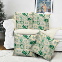 Aloha Hawaii Paniolo Mint Palaka Pillow Cover Coastal Rodeo - Polynesian Pride