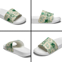 Aloha Hawaii Paniolo Mint Palaka Slide Sandals Coastal Rodeo - Polynesian Pride