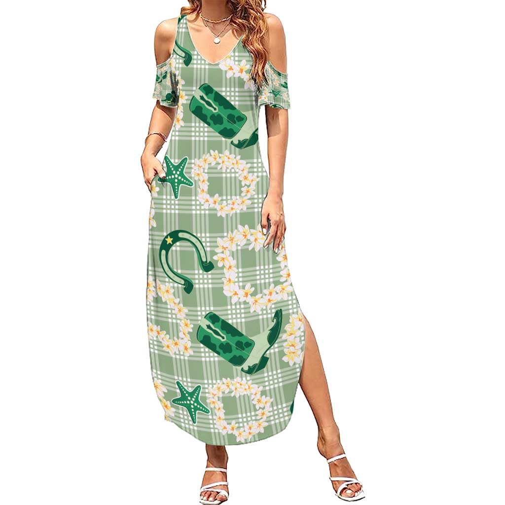 Aloha Hawaii Paniolo Mint Palaka Summer Maxi Dress Coastal Rodeo - Polynesian Pride