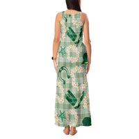 Aloha Hawaii Paniolo Mint Palaka Tank Maxi Dress Coastal Rodeo - Polynesian Pride