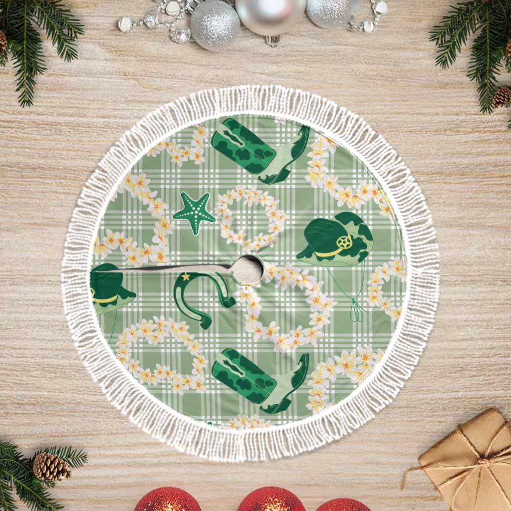 Aloha Hawaii Paniolo Mint Palaka Tree Skirt Coastal Rodeo - Polynesian Pride