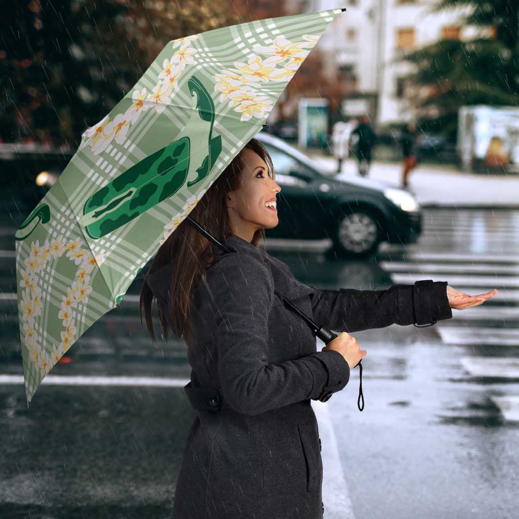 Aloha Hawaii Paniolo Mint Palaka Umbrella Coastal Rodeo - Polynesian Pride