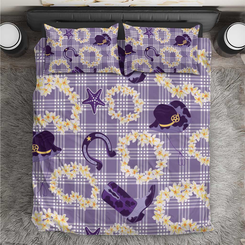 Aloha Hawaii Paniolo Lavender Palaka Bedding Set Coastal Rodeo - Polynesian Pride